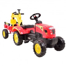 Vaikiškas minamas traktorius su priekaba ir kaušu